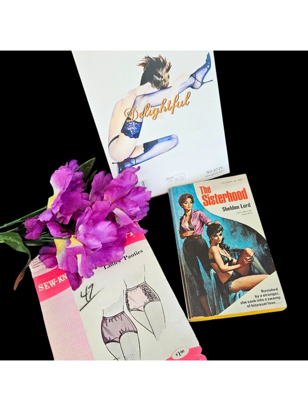 Vintage 70s Boudoir Instant Collection Lot Pulp Book Stockings Sewing Pattern
